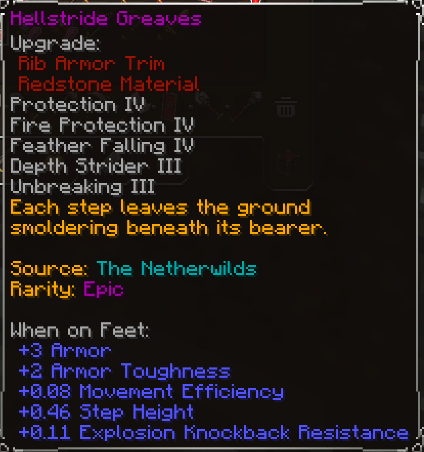 Hellstride Greaves, Epic item lore