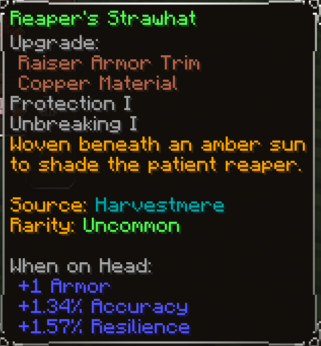 Reaper's Strawhat, Uncommon item lore