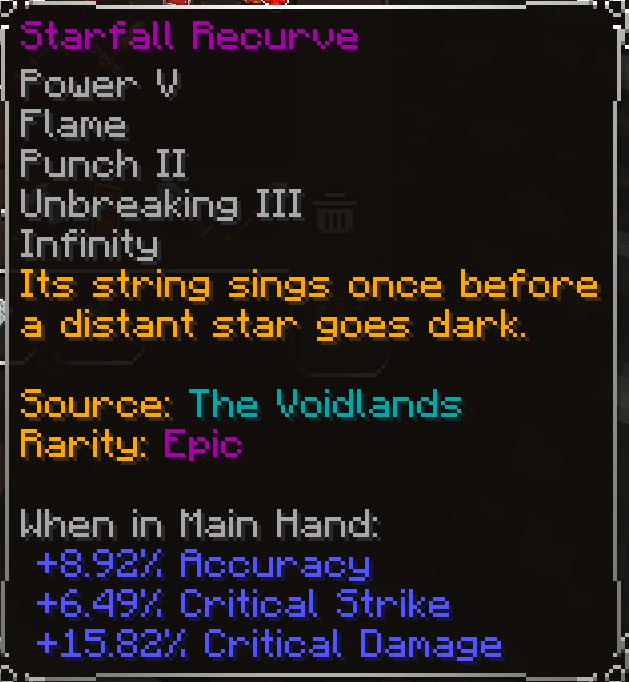 Starfall Recurve, Epic item lore